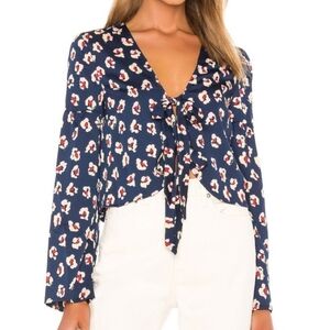 BCBGeneration Shirt Floral Blouse S Belle Sleeves